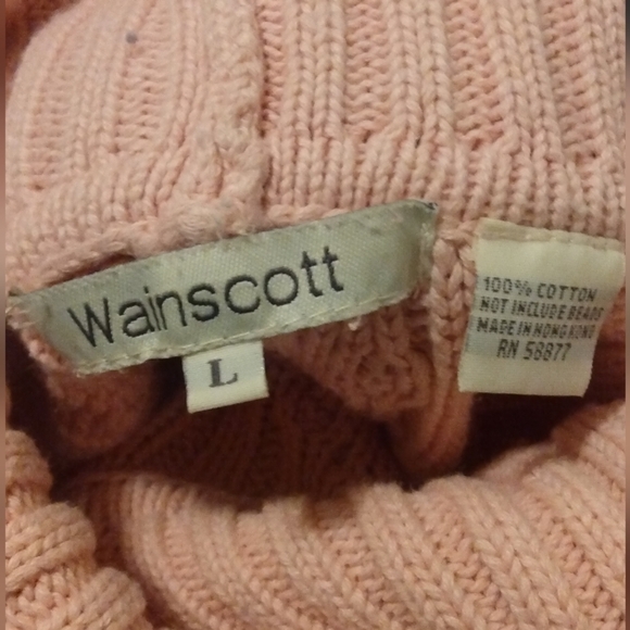 Wainscot pink turtleneck sweater L - Picture 2 of 5